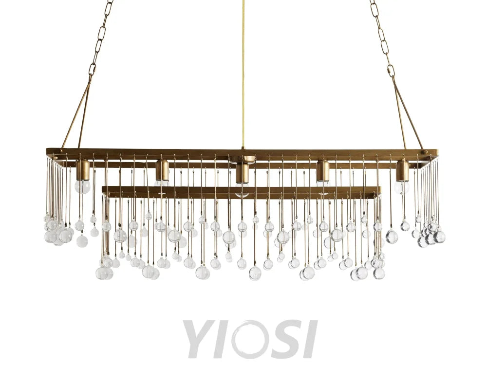 Crystal Ball Aubrey Rectangular Chandelier 47’’ 60’’