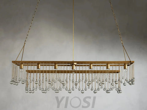 Crystal Ball Aubrey Rectangular Chandelier 47’’ 60’’