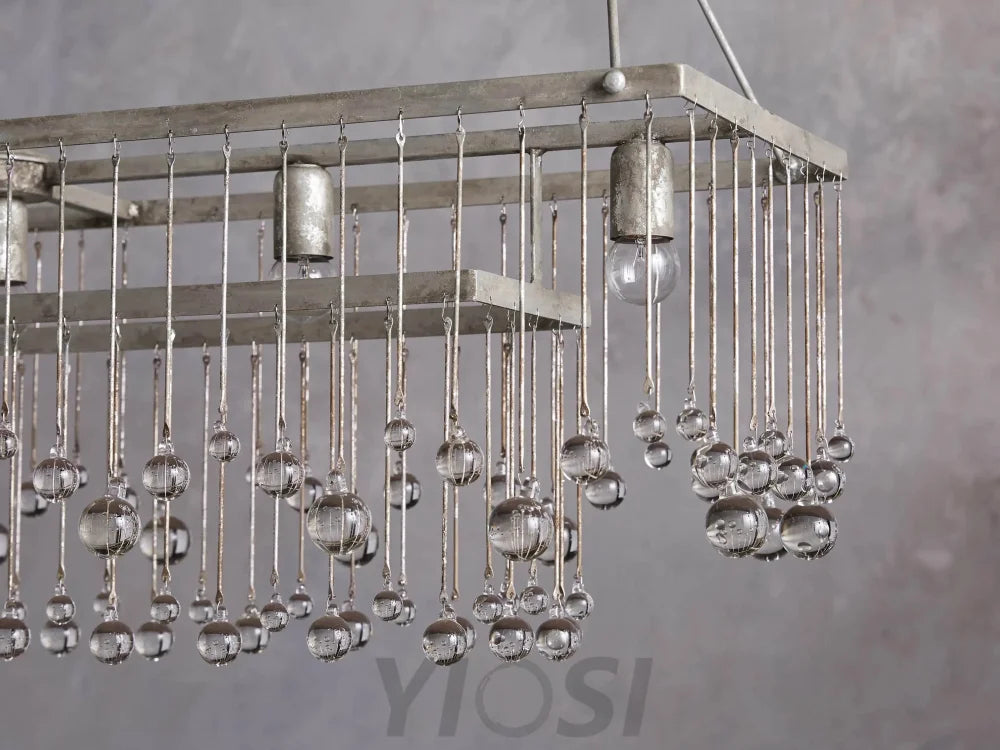 Crystal Ball Aubrey Rectangular Chandelier 47’’ 60’’