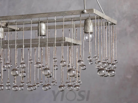 Crystal Ball Aubrey Rectangular Chandelier 47’’ 60’’