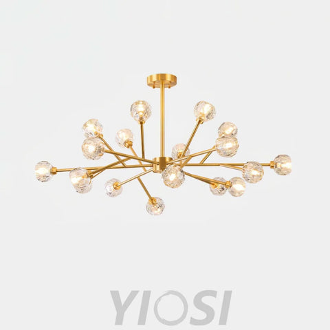 Crystal Ball Round Cluster Chandelier with 6/9/12/15/18 heads - Yiosilamp