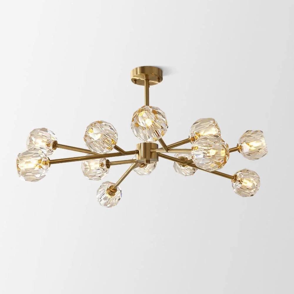 Crystal Ball Round Cluster Chandelier with 6/9/12/15/18 heads - Yiosilamp