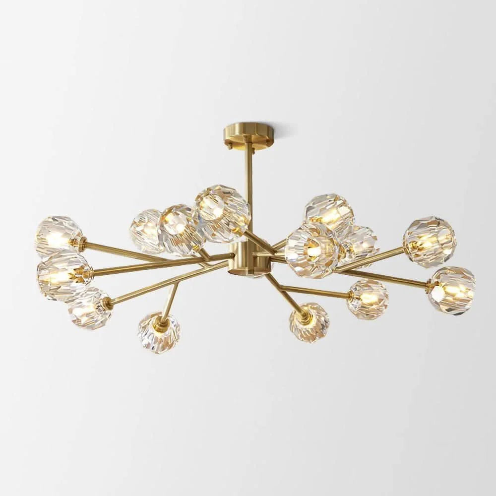 Crystal Ball Round Cluster Chandelier with 6/9/12/15/18 heads - Yiosilamp