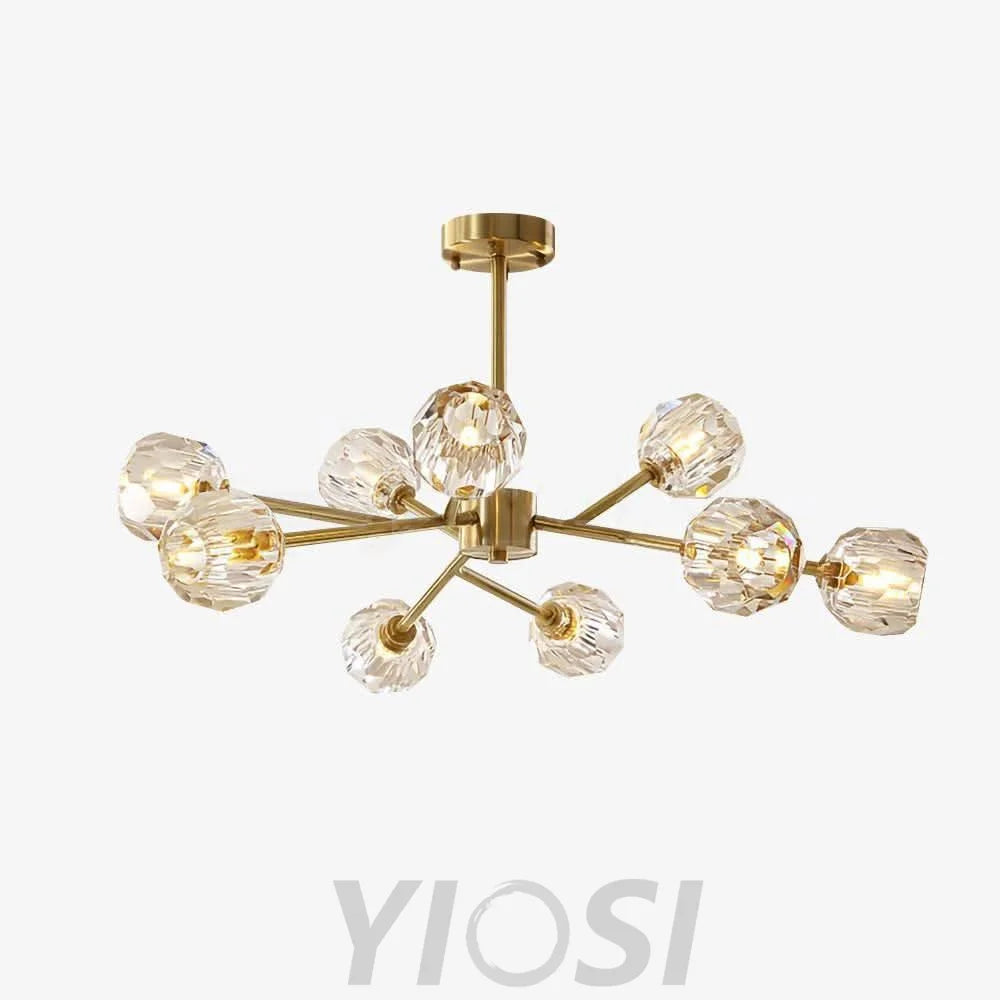 Crystal Ball Round Cluster Chandelier with 6/9/12/15/18 heads - Yiosilamp