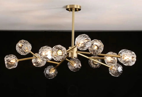 Crystal Ball Round Cluster Chandelier with 6/9/12/15/18 heads - Yiosilamp