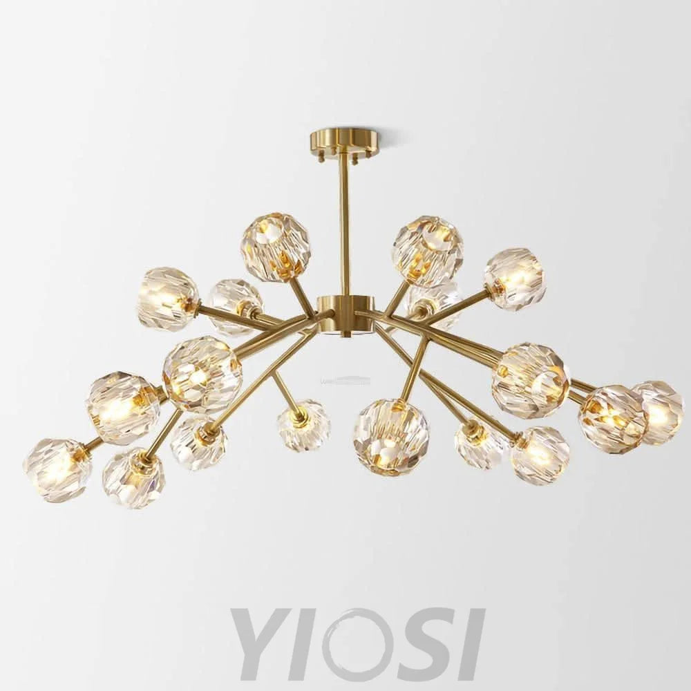 Crystal Ball Round Cluster Chandelier with 6/9/12/15/18 heads - Yiosilamp