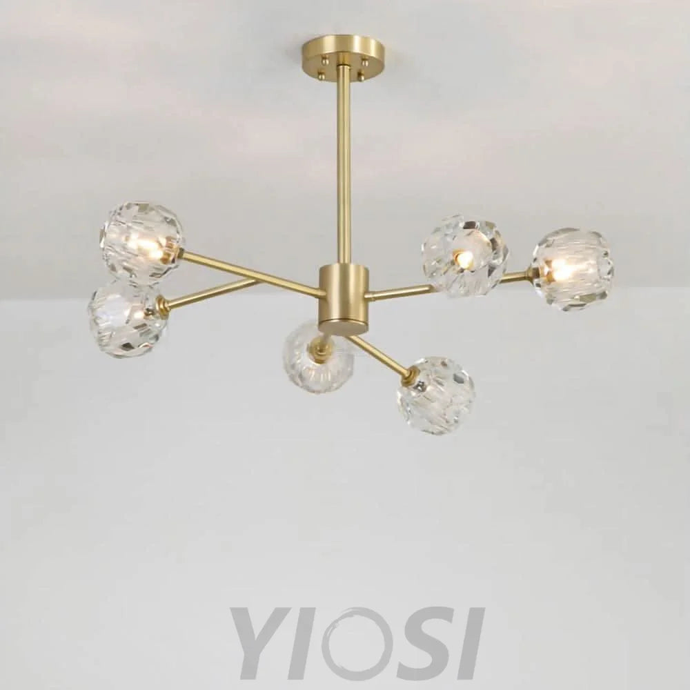 Crystal Ball Round Cluster Chandelier with 6/9/12/15/18 heads - Yiosilamp