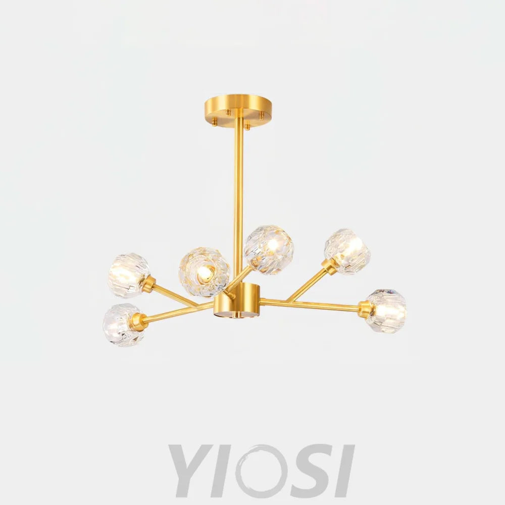 Crystal Ball Round Cluster Chandelier with 6/9/12/15/18 heads - Yiosilamp