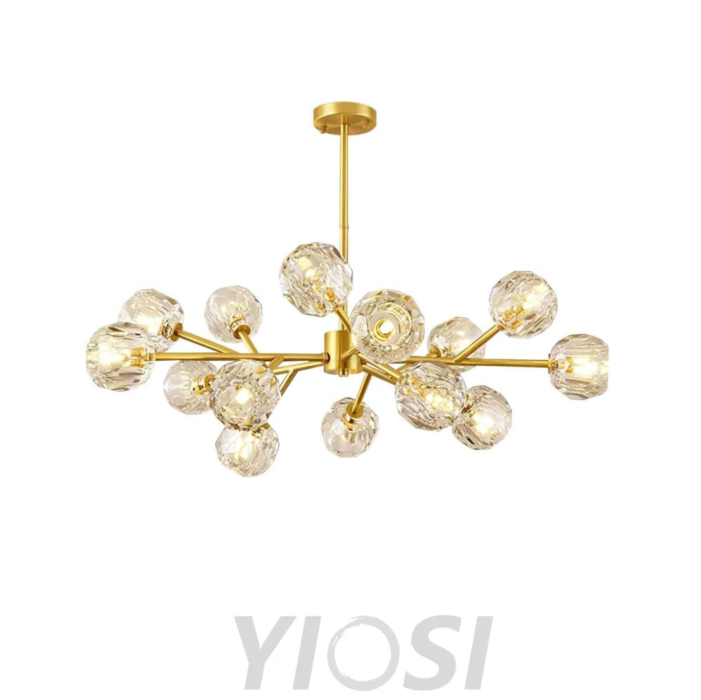 Crystal Ball Round Cluster Chandelier with 6/9/12/15/18 heads - Yiosilamp