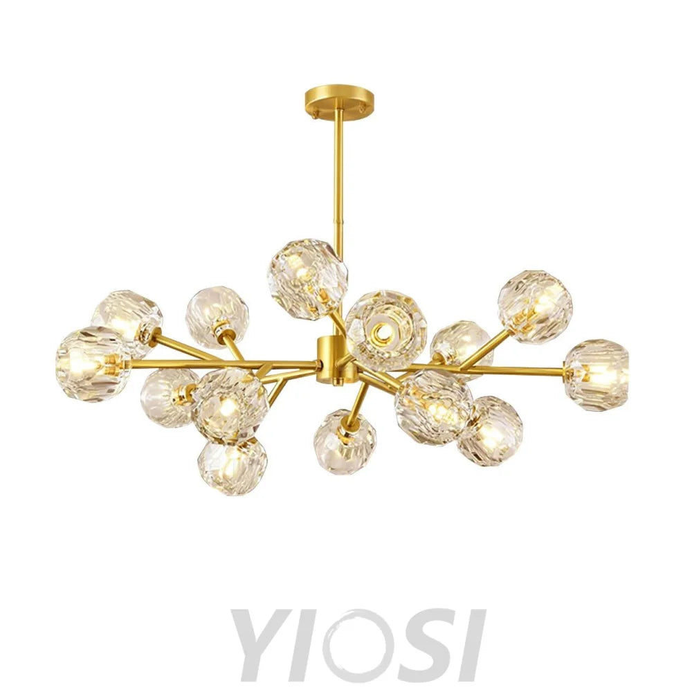 Crystal Ball Round Cluster Chandelier with 6/9/12/15/18 heads - Yiosilamp