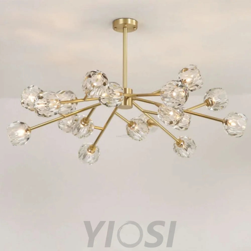 Crystal Ball Round Cluster Chandelier with 6/9/12/15/18 heads - Yiosilamp