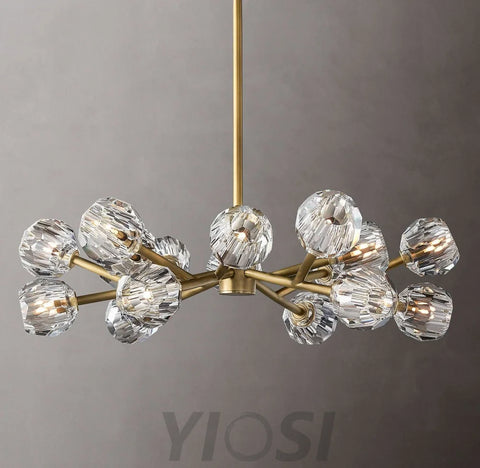 Crystal Ball Round Cluster Chandelier with 6/9/12/15/18 heads - Yiosilamp