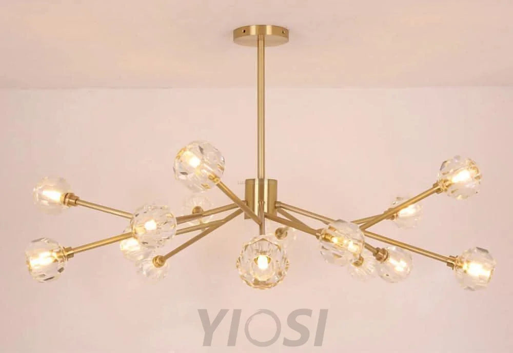 Crystal Ball Round Cluster Chandelier with 6/9/12/15/18 heads - Yiosilamp