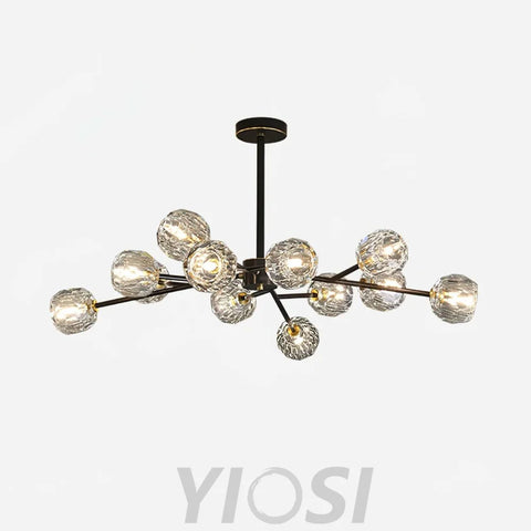 Crystal Ball Round Cluster Chandelier with 6/9/12/15/18 heads - Yiosilamp