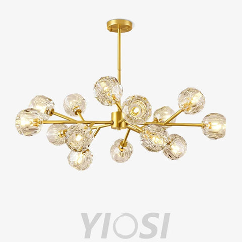 Crystal Ball Round Cluster Chandelier with 6/9/12/15/18 heads - Yiosilamp