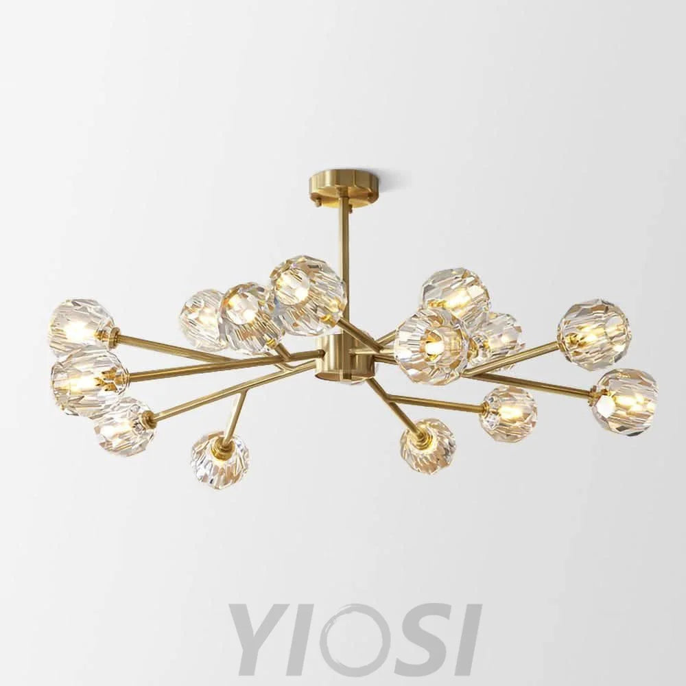 Crystal Ball Round Cluster Chandelier with 6/9/12/15/18 heads - Yiosilamp