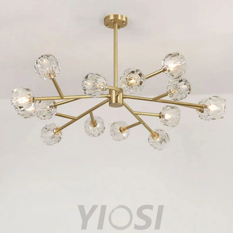 Crystal Ball Round Cluster Chandelier with 6/9/12/15/18 heads - Yiosilamp