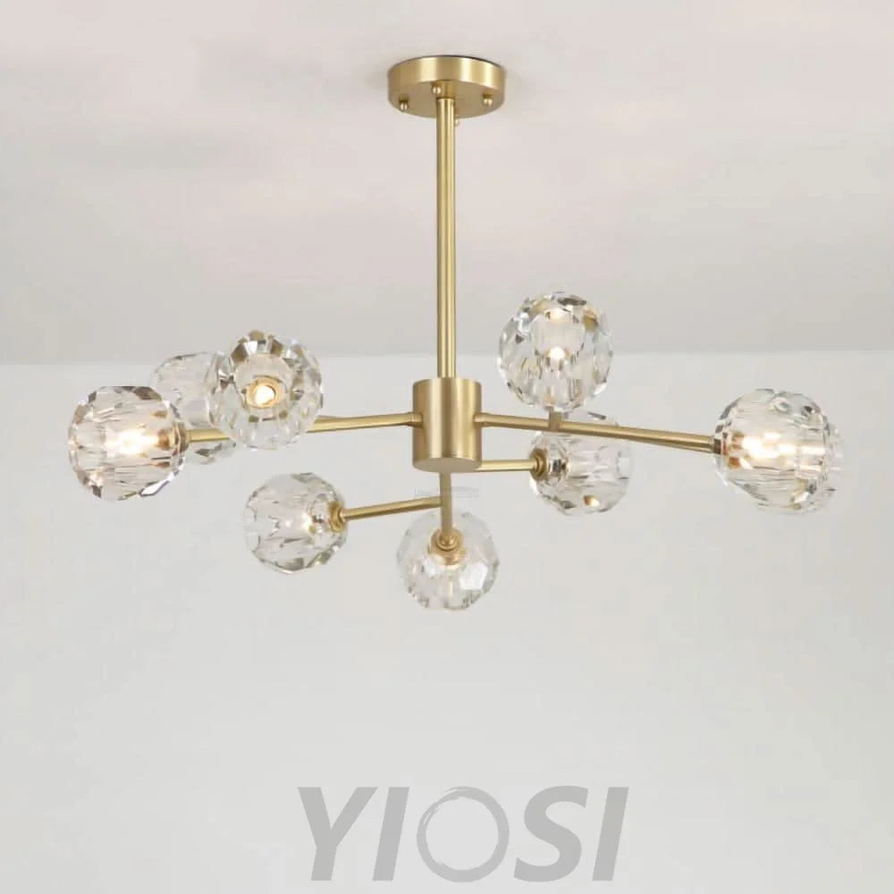 Crystal Ball Round Cluster Chandelier with 6/9/12/15/18 heads - Yiosilamp