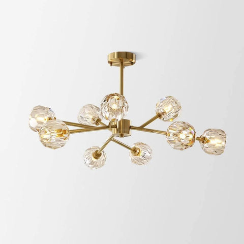 Crystal Ball Round Cluster Chandelier with 6/9/12/15/18 heads - Yiosilamp