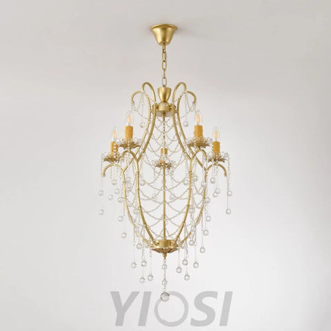 Crystal Birdcage Candle Chandelier Φ 21.7″ Candle - Candle-1-Yiosilamp