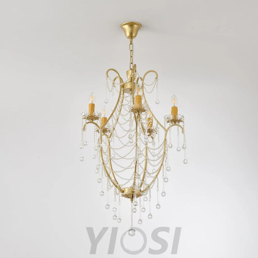 Crystal Birdcage Candle Chandelier Φ 21.7″ Candle - Candle-1-Yiosilamp