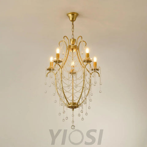 Crystal Birdcage Candle Chandelier Φ 21.7″ Candle - Candle-1-Yiosilamp