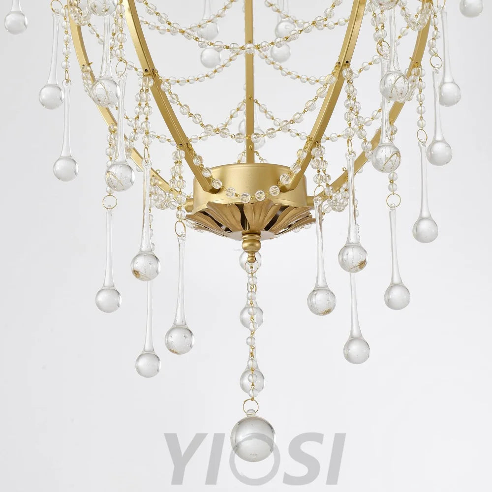 Crystal Birdcage Candle Chandelier Φ 21.7″ Candle - Candle-1-Yiosilamp