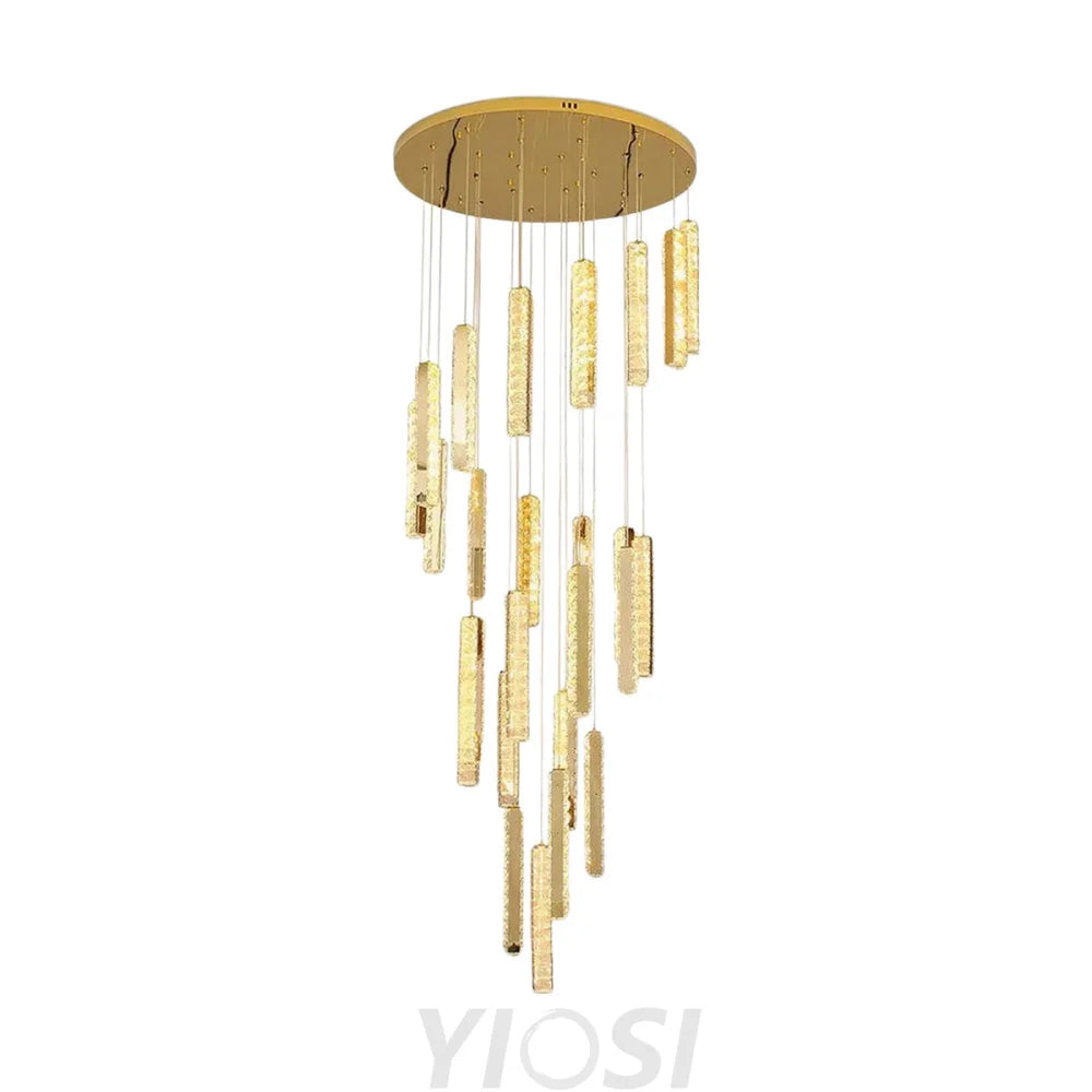 Crystal Chandelier with Gold & Clear Crystals 12 24 Heads
