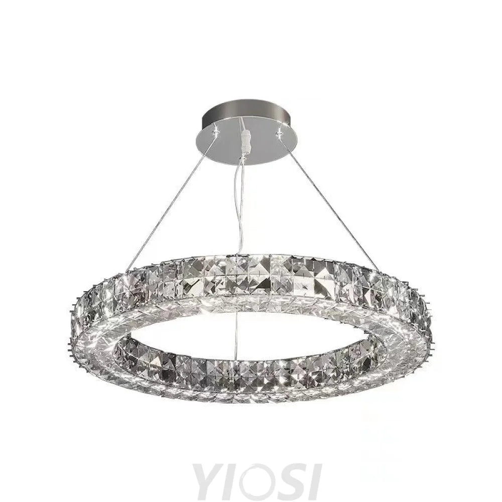 Spiridon Crystal Chandelier with Integrated LED – Silver Finish