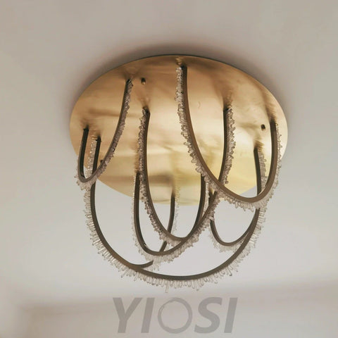 Crystal Corde Ceiling Light ∅ 19.7″ - Semi Flush Mounts, Straps-1-Yiosilamp