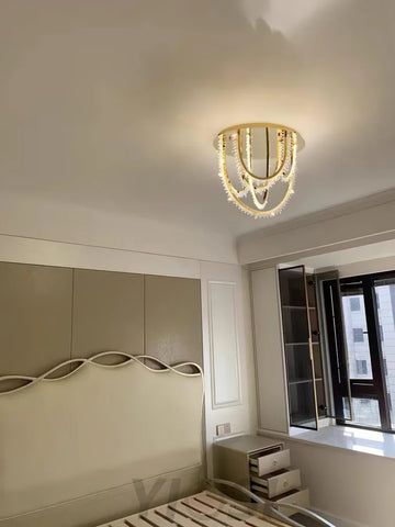 Crystal Corde Ceiling Light ∅ 19.7″ - Semi Flush Mounts, Straps-1-Yiosilamp