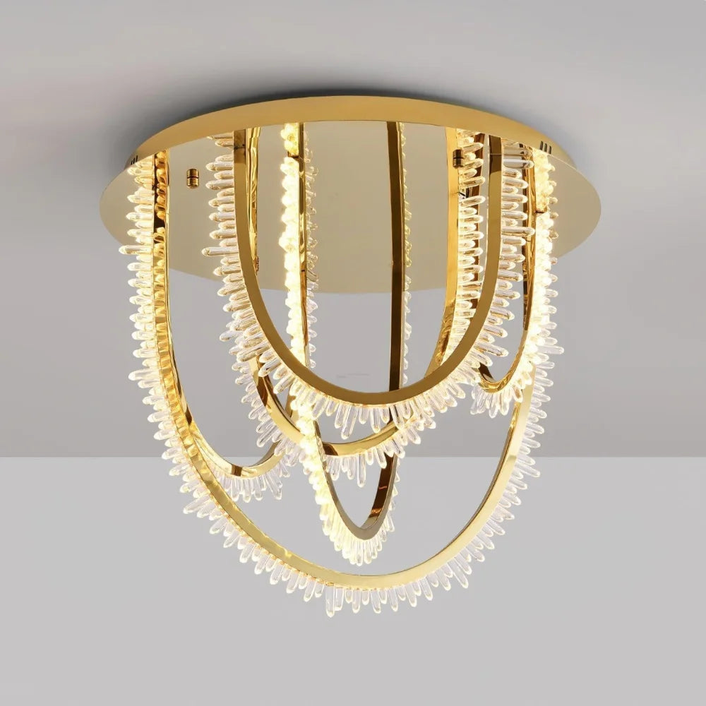 Crystal Corde Ceiling Light ∅ 19.7″ - Semi Flush Mounts, Straps-1-Yiosilamp