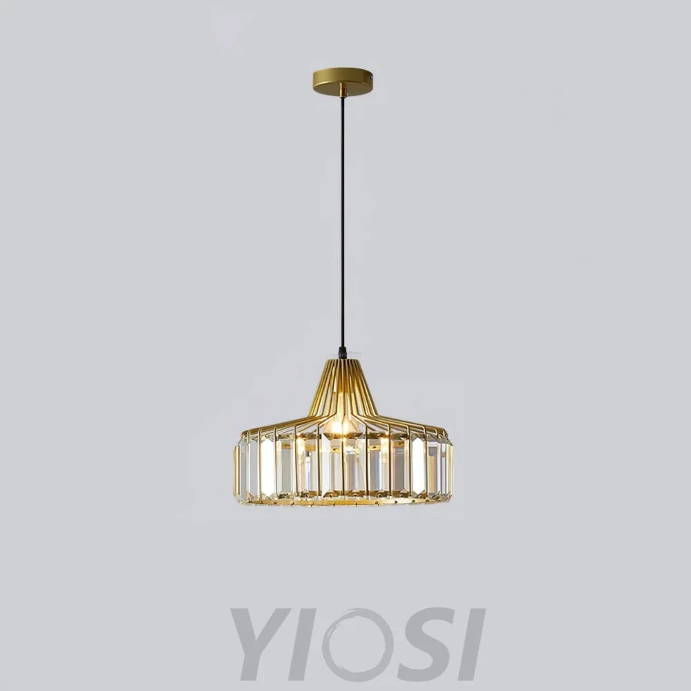 Crystal Drum Pendant - Frosted-1-Yiosilamp