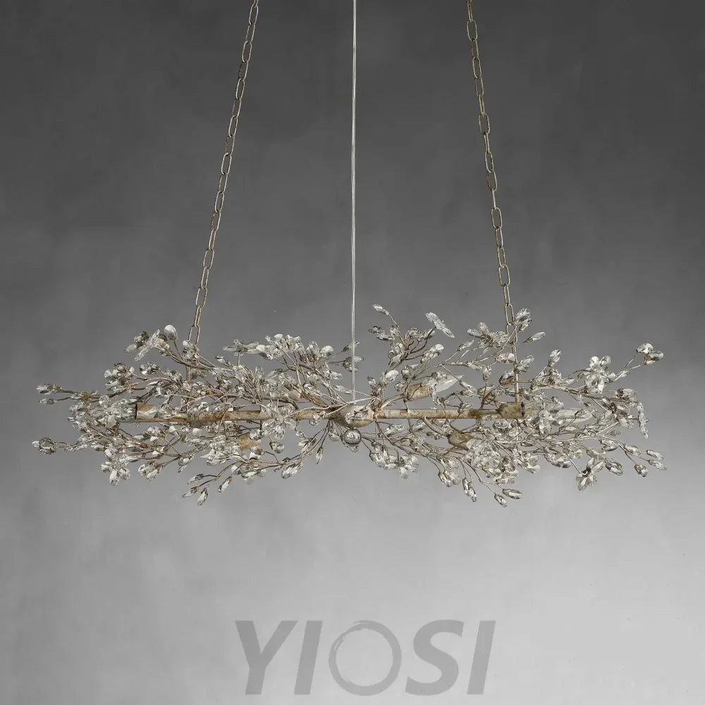 Crystal Flowers Fiore Linear Chandelier Chandelier