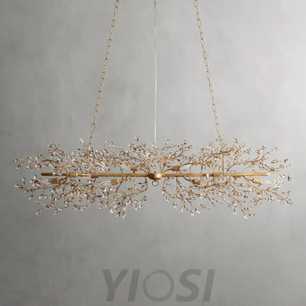 Crystal Flowers Fiore Linear Chandelier Chandelier