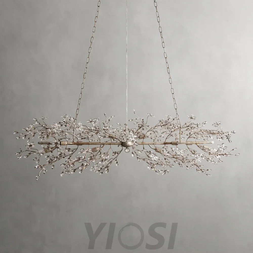 Crystal Flowers Fiore Linear Chandelier Chandelier