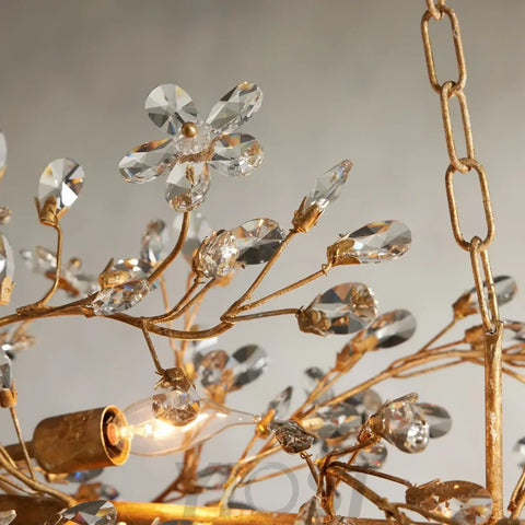 Crystal Flowers Fiore Linear Chandelier Chandelier