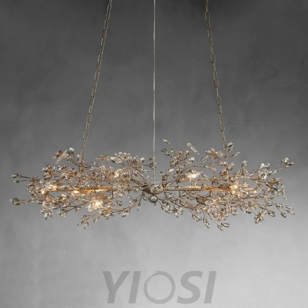 Crystal Flowers Fiore Linear Chandelier Chandelier