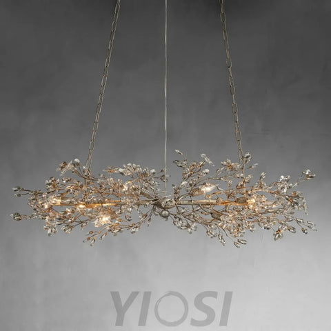 Crystal Flowers Fiore Linear Chandelier Chandelier