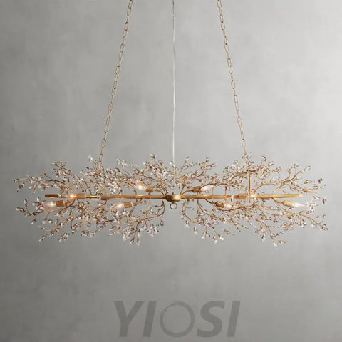 Crystal Flowers Fiore Linear Chandelier Chandelier