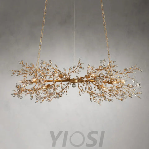 Crystal Flowers Fiore Linear Chandelier Chandelier