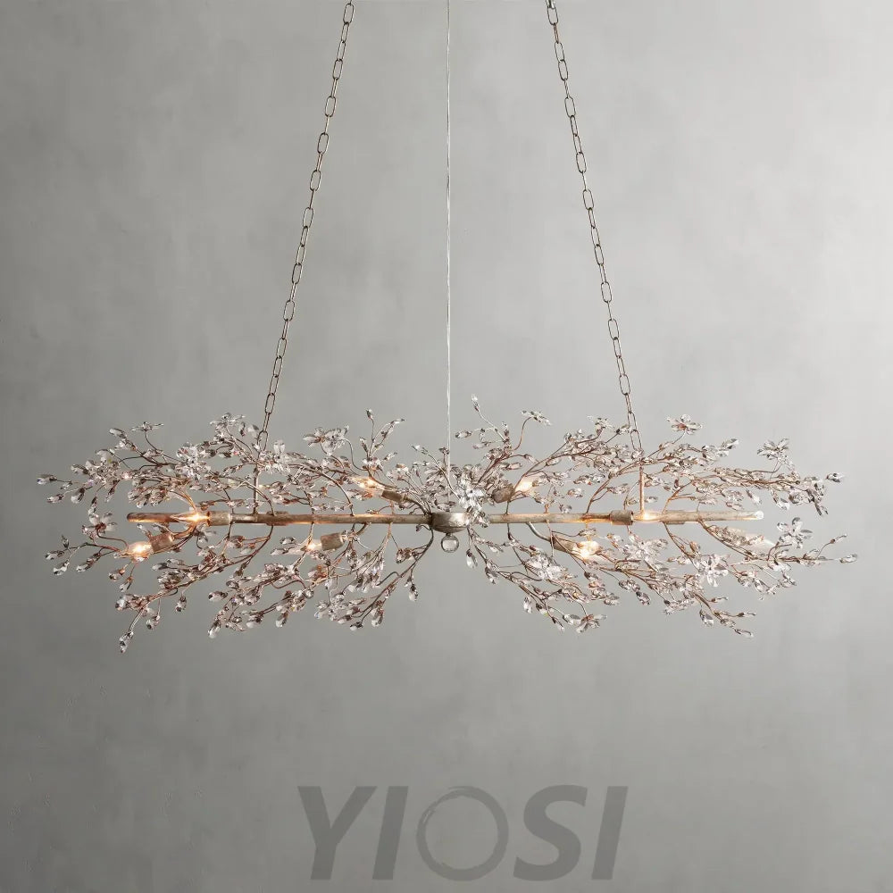 Crystal Flowers Fiore Linear Chandelier Chandelier