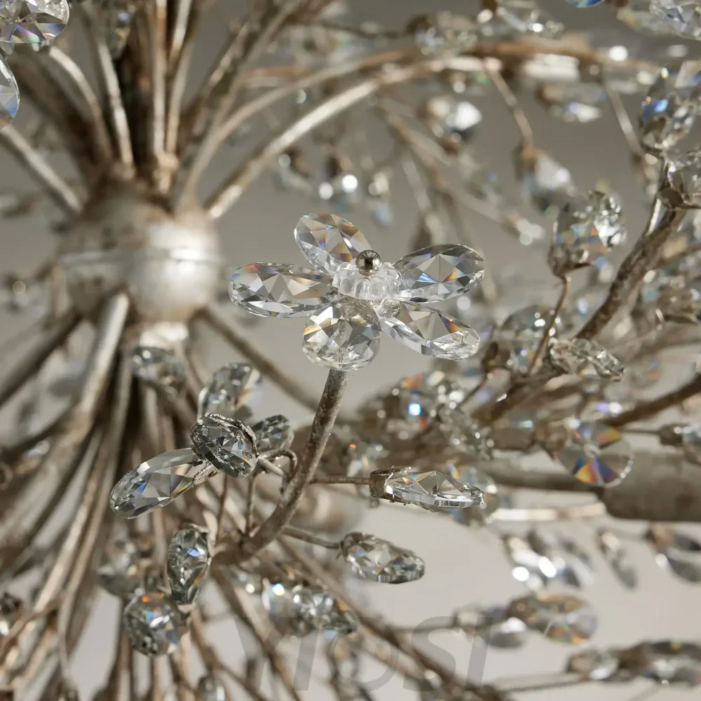 Crystal Flowers Fiore Round Chandelier 8 Light Chandelier