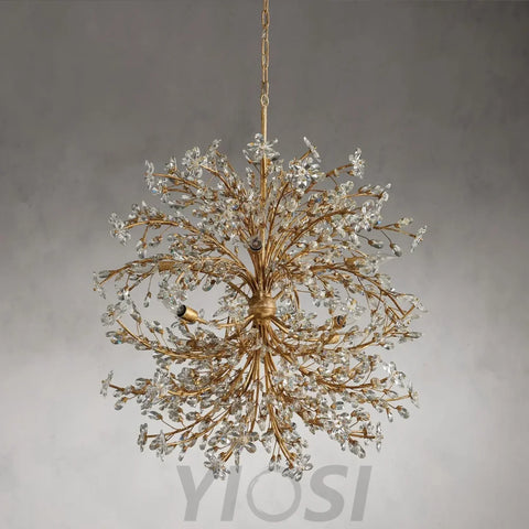 Crystal Flowers Fiore Round Chandelier 8 Light Chandelier