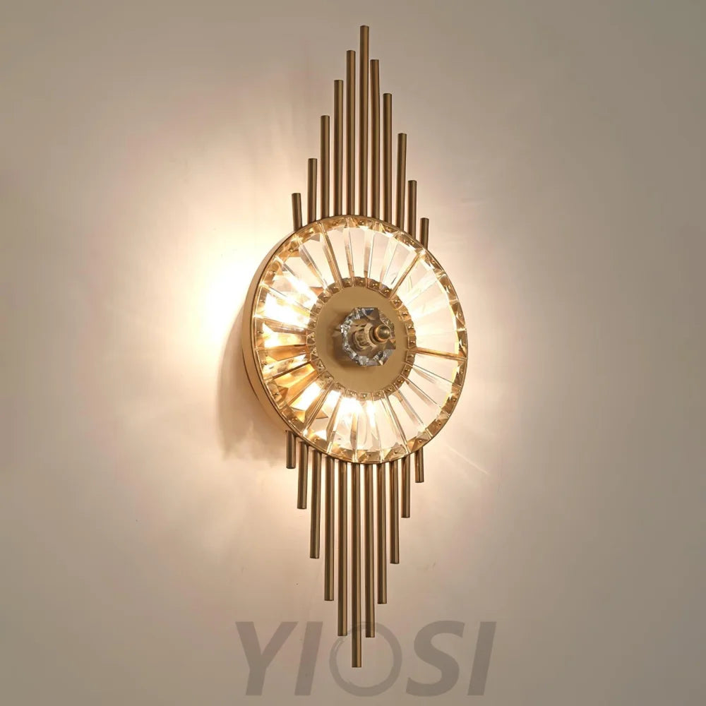 Crystal Gear Gold Wall Sconce - Cryolite-1-Yiosilamp