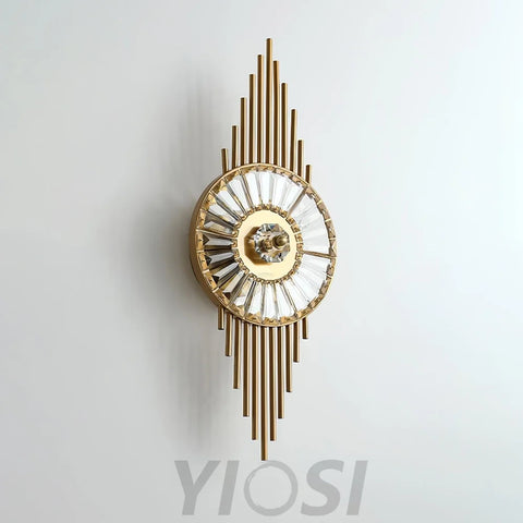 Crystal Gear Gold Wall Sconce - Cryolite-1-Yiosilamp