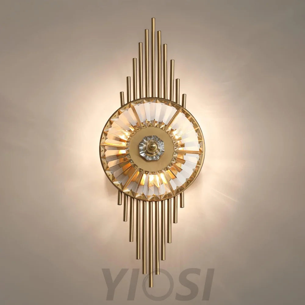 Crystal Gear Gold Wall Sconce - Cryolite-1-Yiosilamp