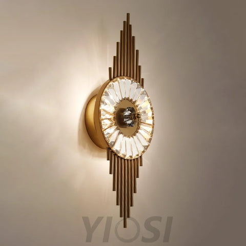 Crystal Gear Gold Wall Sconce - Cryolite-1-Yiosilamp