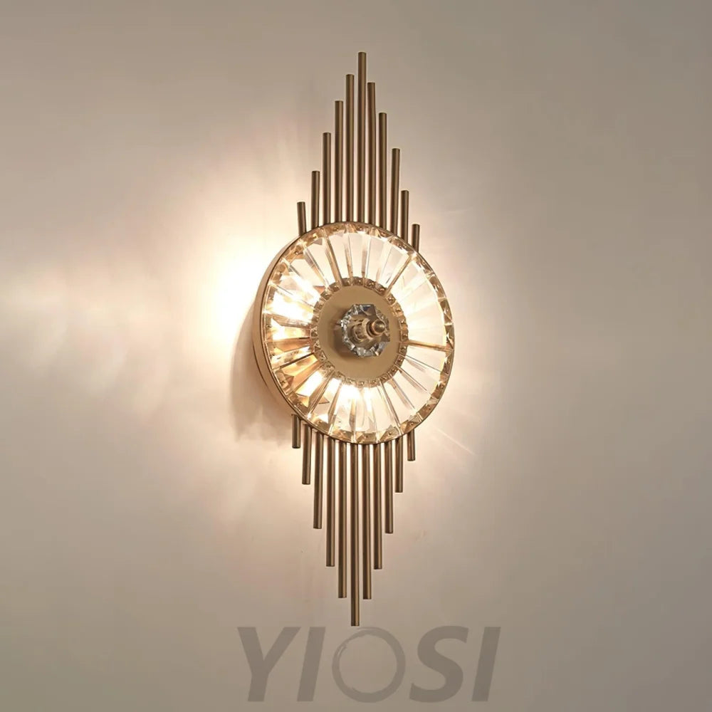 Crystal Gear Gold Wall Sconce - Cryolite-1-Yiosilamp