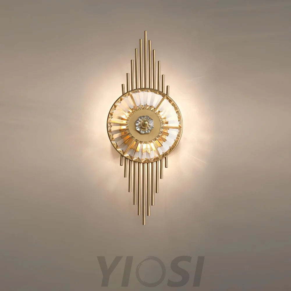 Crystal Gear Gold Wall Sconce - Cryolite-1-Yiosilamp